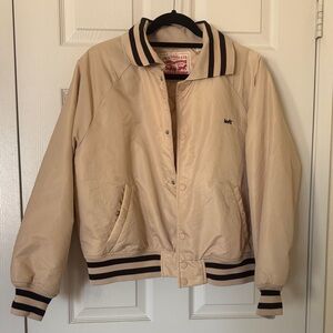 Levi's Beige Bomber Jacket with Striped Accents